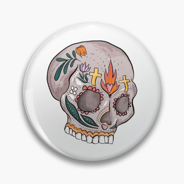 Item preview, Fire Rose Of Skull Sticker designed and sold by Water Flick.