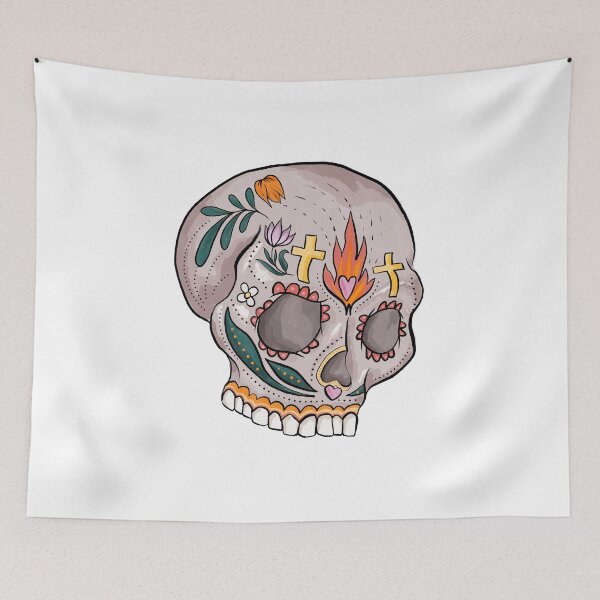 Item preview, Fire Rose Of Skull Sticker designed and sold by Water Flick.
