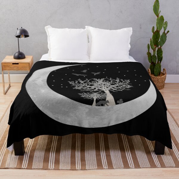 Item preview, small forest motif on a crescent moon, nature designs unisex designed and sold by Kirei-Lily.