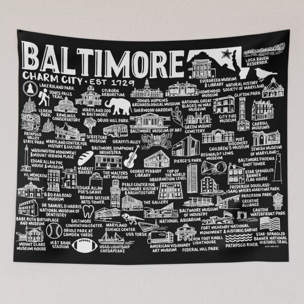 Item preview, Baltimore Map designed and sold by fiberandgloss.