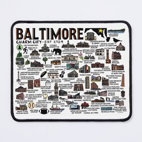 Artikelvorschau, Karte von Baltimore entworfen und verkauft von fiberandgloss.