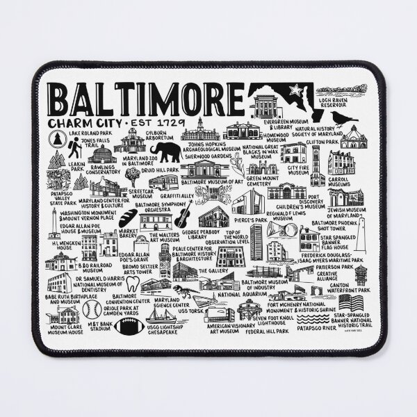 Item preview, Baltimore Map designed and sold by fiberandgloss.