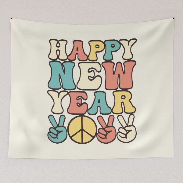 Item preview, Happy new year 2022 Hippie Peace Retro Groovy designed and sold by OkihanaShop.