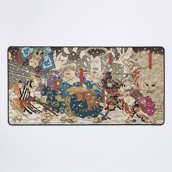 Nine Red Scabbards - One Piece Desk Mat