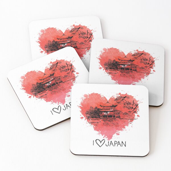 Item preview, I ❤️ Japan Splash Watercolor Illustration designed and sold by Alarasboy.