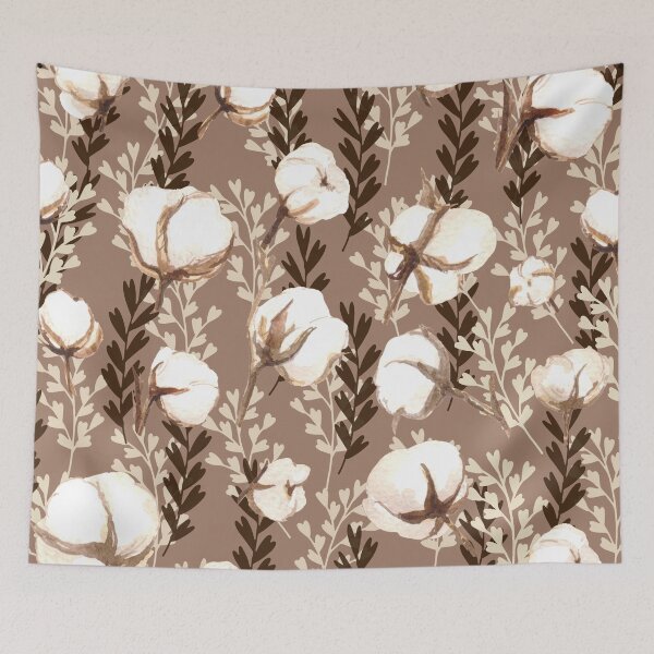 Item preview, Cotton Plant Pattern Brown designed and sold by Jared Davies.