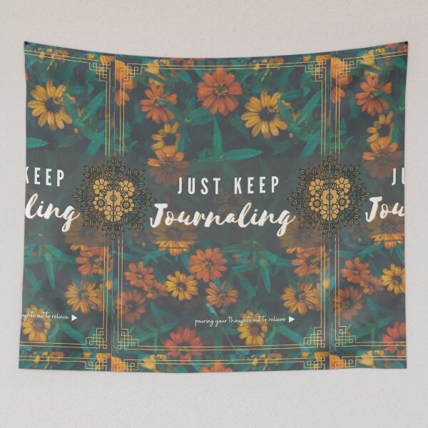 Item preview, Just keep journaling, Flower garden, Mental Health Matter, Mental Health Day, fashinable Graphic T-Shirts, Sticker, Magnets, Card, Poster, Tapestry, Print Clothing, Pillows, Totes, LaptopSkin, Scarve, designed and sold by SpiralStairShop.