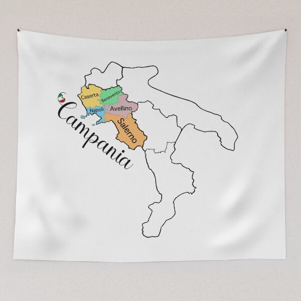 Item preview, Campania Region Map - Provinces of Campania designed and sold by molamode.