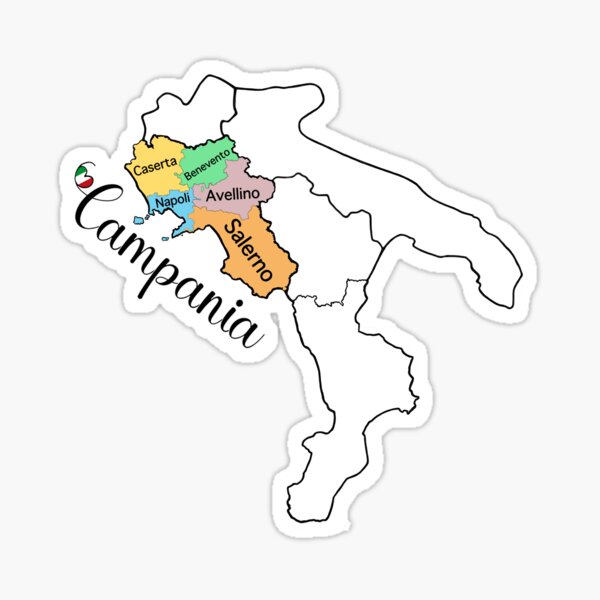 Item preview, Campania Region Map - Provinces of Campania designed and sold by molamode.
