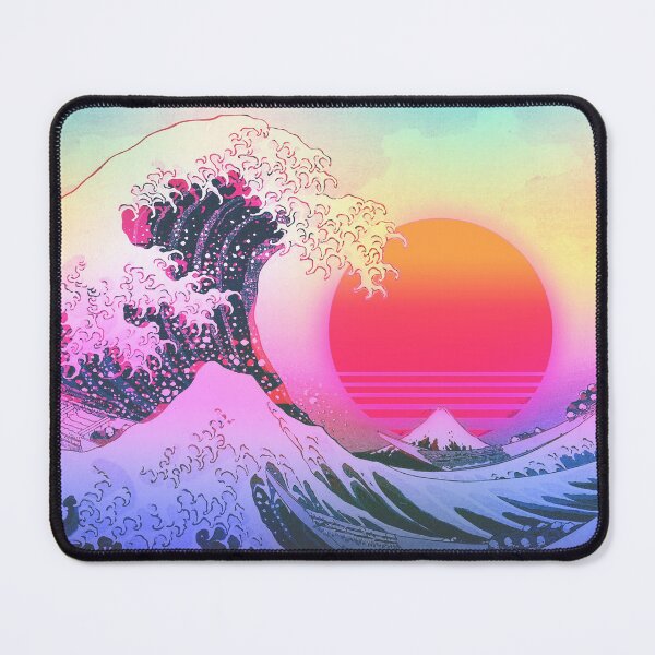 Item preview, Great Wave Off Kanagawa Vaporwave Retro Aesthetic designed and sold by ind3finite.