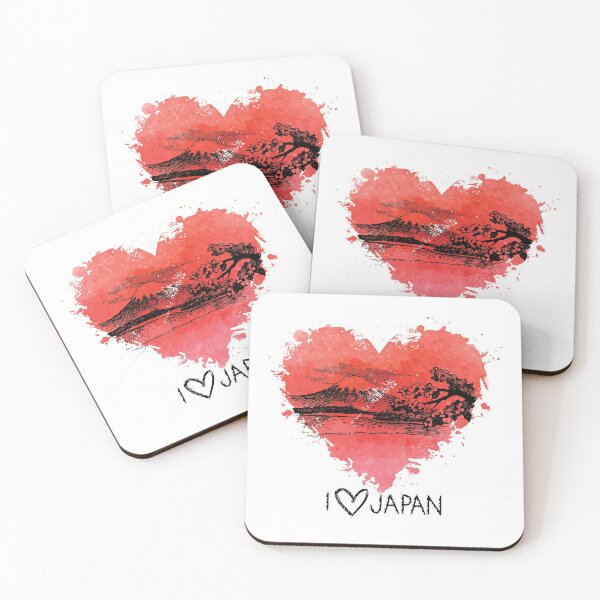 Item preview, I ❤️ Japan Splash Watercolor Illustration designed and sold by Alarasboy.