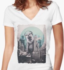 DJ Women's Fitted V-Neck T-Shirt