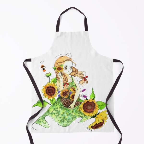 Item preview, Kawaii Anime girl with sunflower and Braids designed and sold by Sophiberry X.
