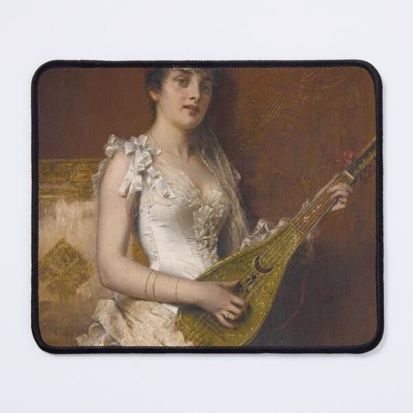 Item preview, Woman Playing Mandolin Renaissance Painting designed and sold by Bellathewilde.