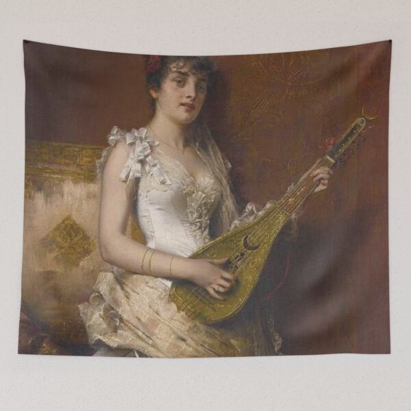 Item preview, Woman Playing Mandolin Renaissance Painting  designed and sold by Bellathewilde.