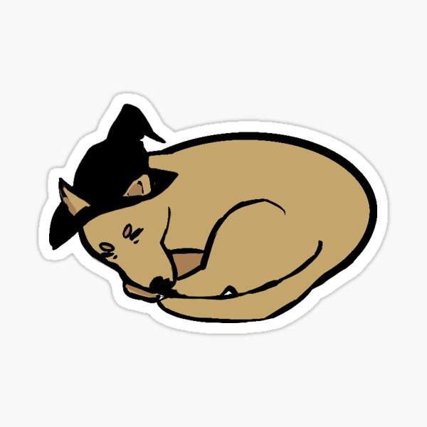 Sleepy Witch Dog Sticker