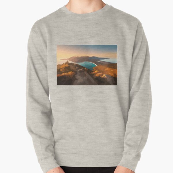 Wineglass Bay Digital Painting Pullover Sweatshirt