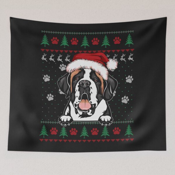 Item preview, Saint Bernard dog Christmas designed and sold by StarcyWol.