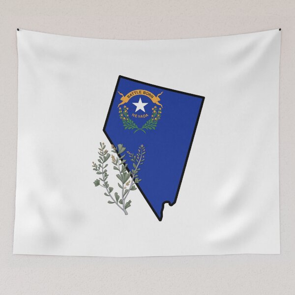 Item preview, State of Nevada Flag with State Flower Big Sagebrush designed and sold by Gsallicat.