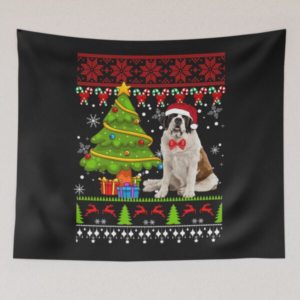 Item preview, Saint Bernard Dog Christmas Reindeer designed and sold by StarcyWol.