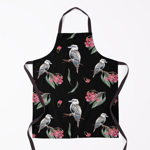 Item preview, Australian Kookaburra Red Flowering Gums Pattern Black Background designed and sold by Jaydee001.
