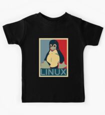 Tux Linux Hope Poster Parody Design for Free Software Geeks Kids Tee