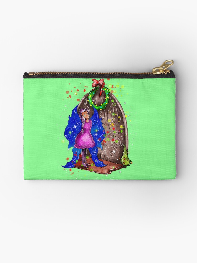 Thumbnail 1 of 4, Zipper Pouch, Hollydays Shimmer The Seasonal Door Fairy™ designed and sold by TeelieTurner.