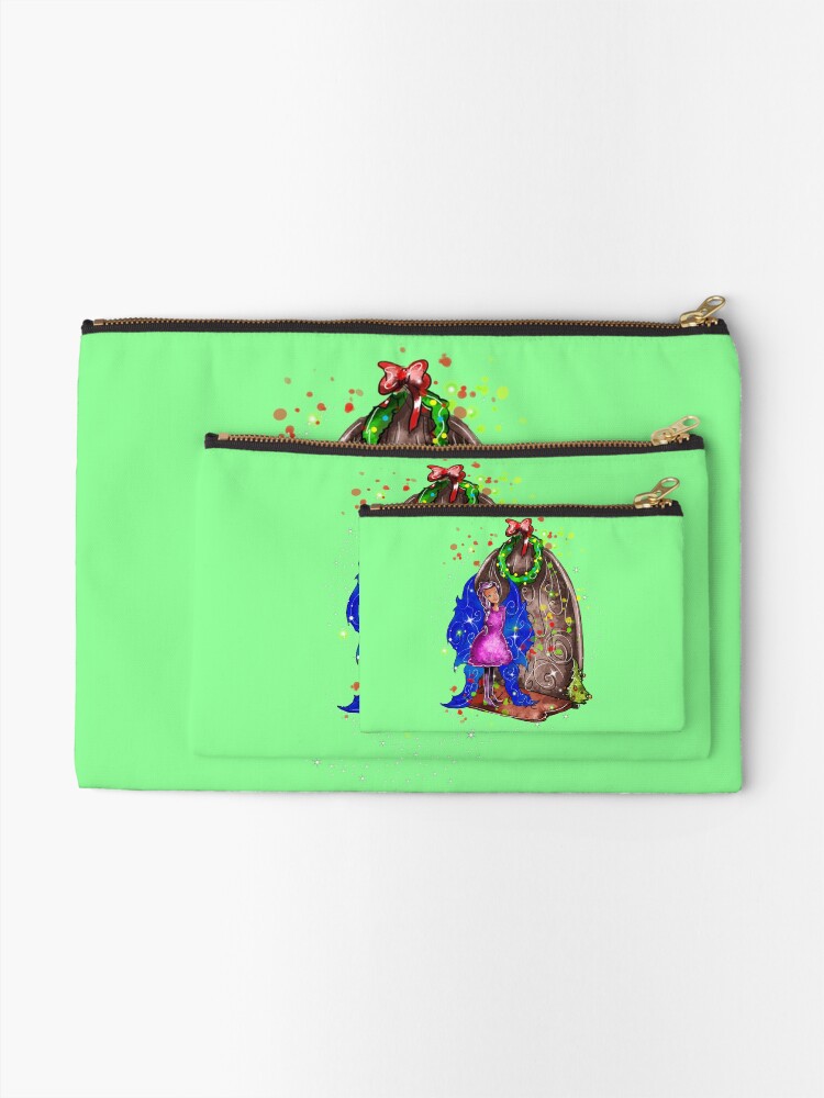 Thumbnail 2 of 4, Zipper Pouch, Hollydays Shimmer The Seasonal Door Fairy™ designed and sold by TeelieTurner.