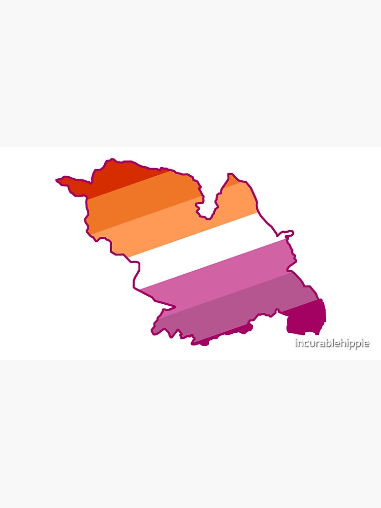 Lesbian Sheffield map LGBTQ lesbian pride flag by incurablehippie
