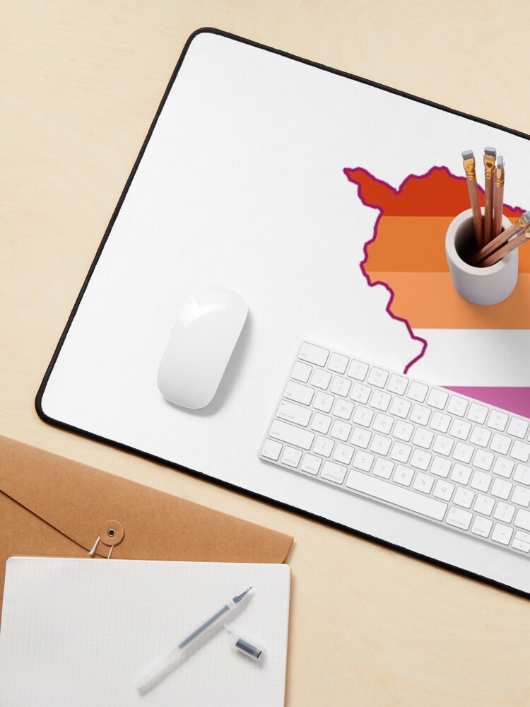 Alternate view of Lesbian Sheffield map LGBTQ lesbian pride flag Mouse Pad