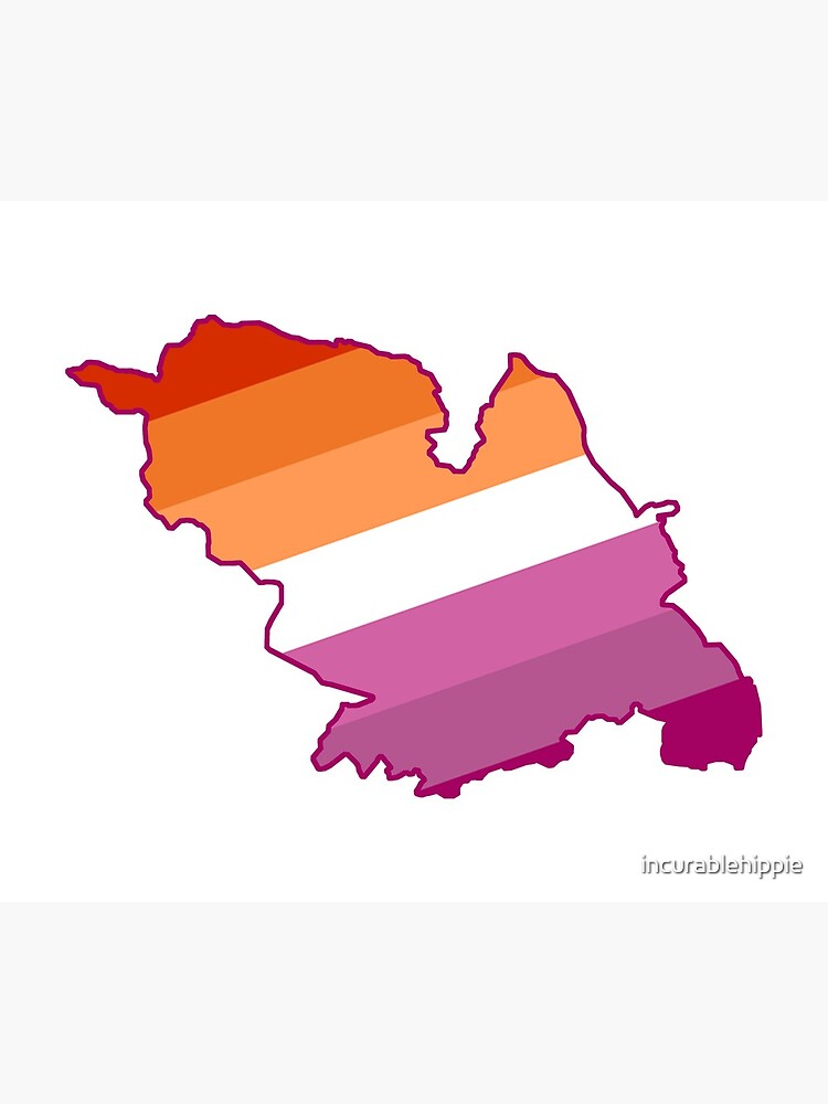 Lesbian Sheffield map LGBTQ lesbian pride flag by incurablehippie