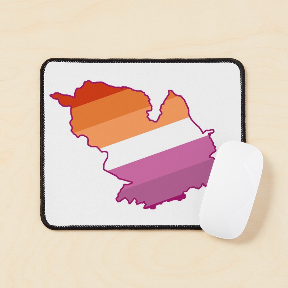 Lesbian Sheffield map LGBTQ lesbian pride flag Mouse Pad