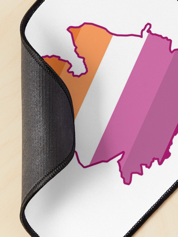 Alternate view of Lesbian Sheffield map LGBTQ lesbian pride flag Mouse Pad