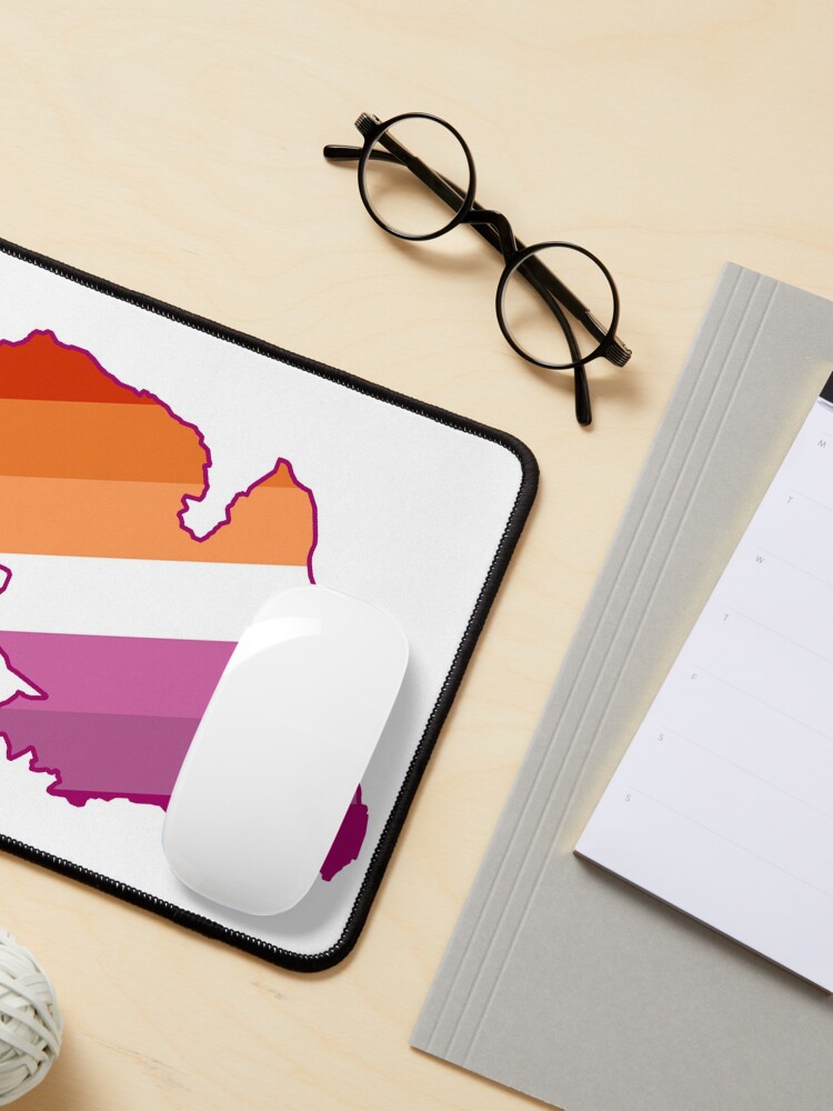 Alternate view of Lesbian Sheffield map LGBTQ lesbian pride flag Mouse Pad