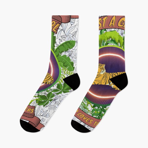 Item preview, Just a girl who loves tigers - Colorful compositions, art and animals, funny drawings designed and sold by AdvanceDesign.