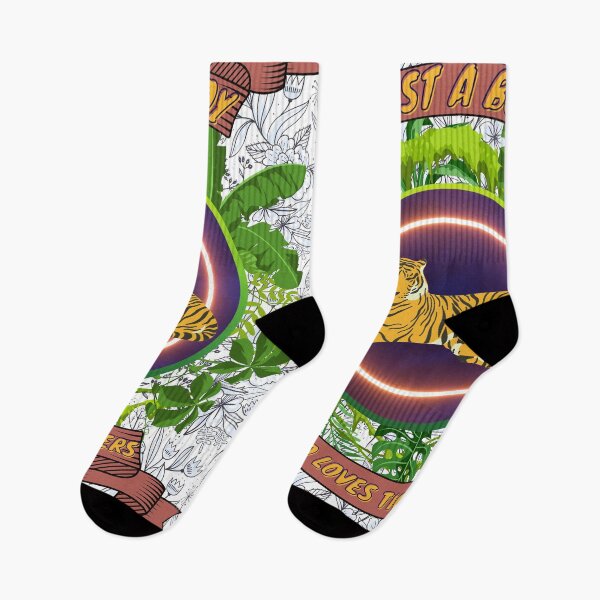 Item preview, Just a boy who loves tigers - Colorful compositions, art and animals, funny drawings designed and sold by AdvanceDesign.