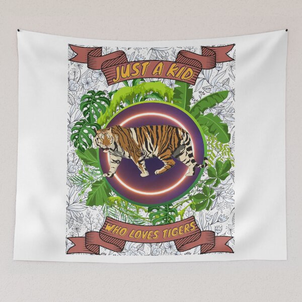 Item preview, Just a kid who loves tigers - Colorful compositions, art and animals, funny drawings designed and sold by AdvanceDesign.