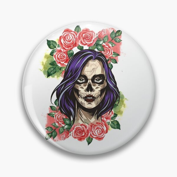 Item preview, Skull with floral , day of the dead halloween  designed and sold by GlobalSpace.
