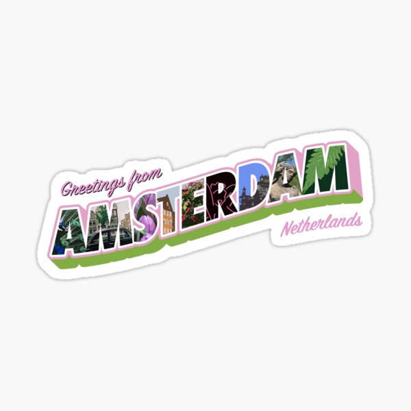 Greetings from Amsterdam Sticker for Sale by cristi9 in 2023