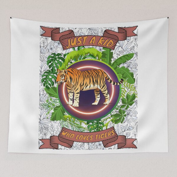 Item preview, Just a kid who loves tigers - Colorful compositions, art and animals, funny drawings designed and sold by AdvanceDesign.