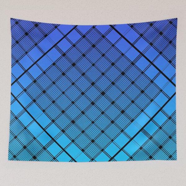 Item preview, Criss Cross Wide Line Pattern Angled in Black with Gradated Shades of Blue and Violet designed and sold by Neil Feigeles.