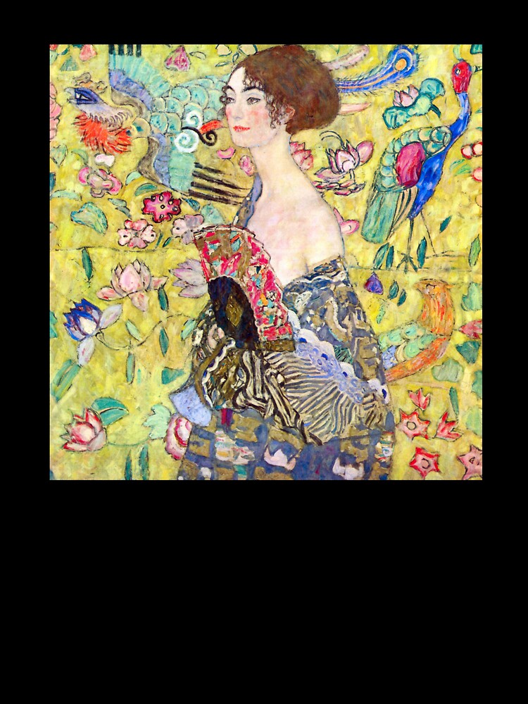 Thumbnail 7 of 7, Oversized T-Shirt, 'Lady With Fan' by Klimt (Reprint) designed and sold by RozAbellera.