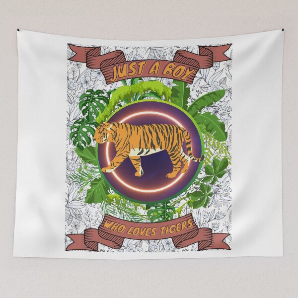 Item preview, Just a boy who loves tigers - Colorful compositions, art and animals, funny drawings designed and sold by AdvanceDesign.