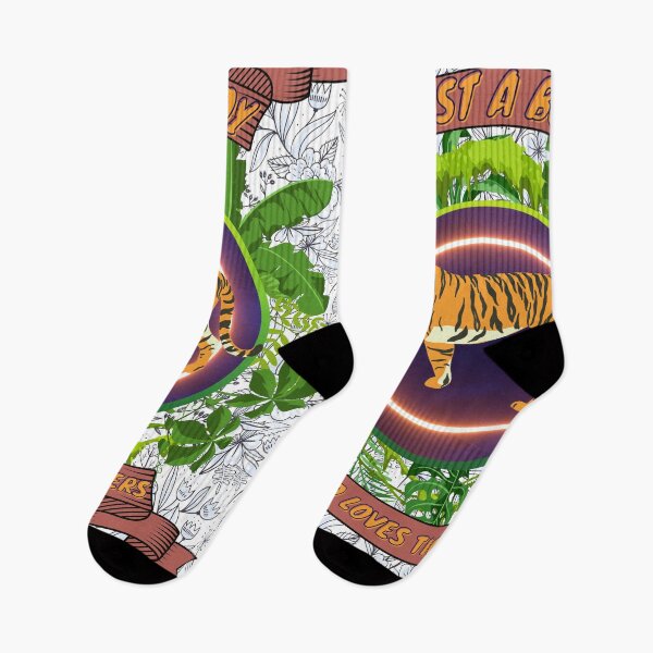 Item preview, Just a boy who loves tigers - Colorful compositions, art and animals, funny drawings designed and sold by AdvanceDesign.