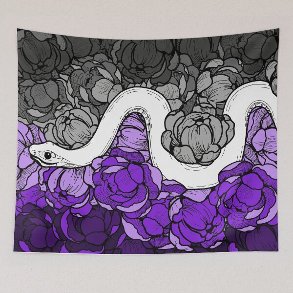 Aperçu de l'œuvre Motif serpent floral de fierté asexuée créée et vendue par izzychar.