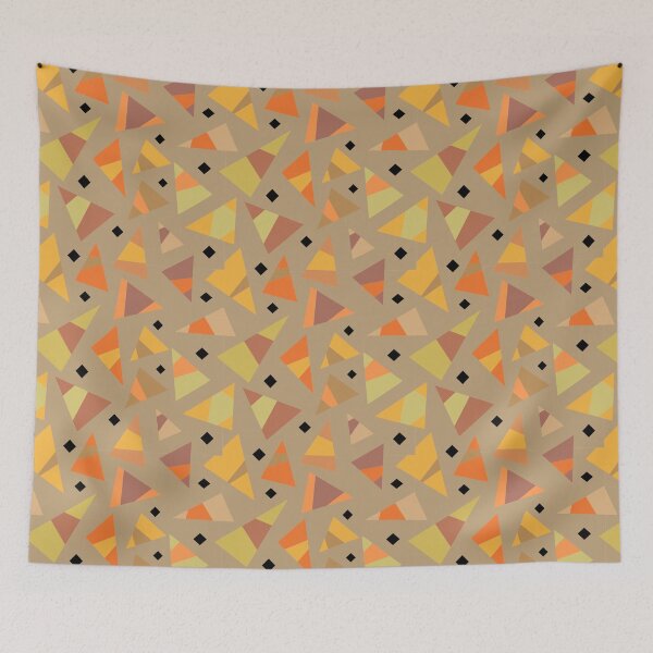 Item preview, Autumn Mod | multi color triangle beige background designed and sold by ShinyBallArt.