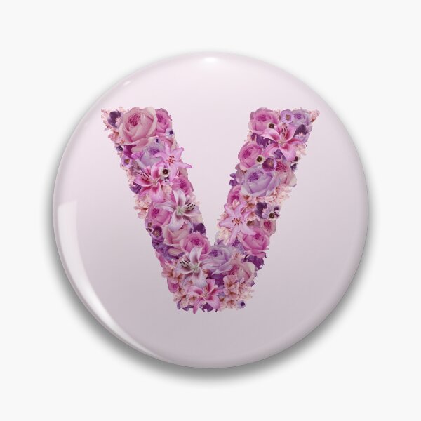 Item preview, Letter V | Pink Flower Pattern | Letter Art | Typography designed and sold by hayleylauren.