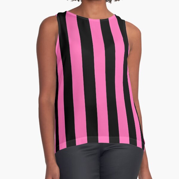Black Pink Sleeveless Shirt, Women's Fashion, Tops, Shirts on