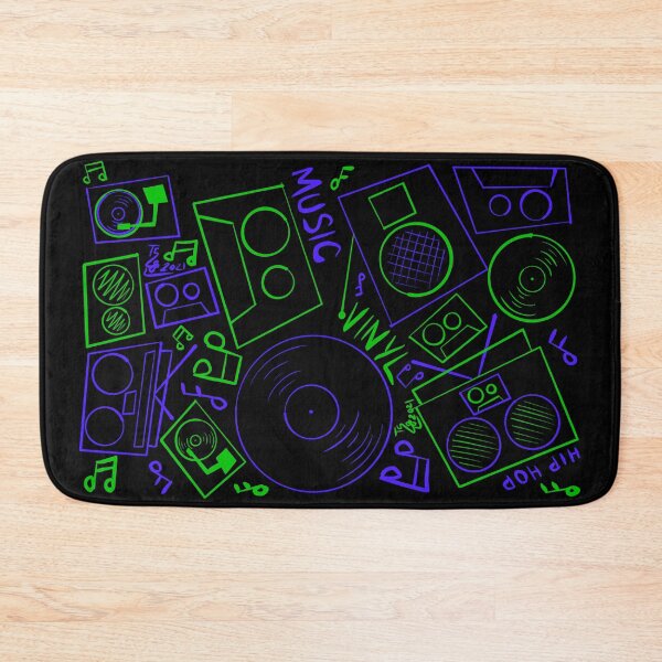 Item preview, Purple Green Music Hand Drawn Graffiti Hip Hop Music Pattern designed and sold by that5280lady.