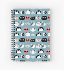 pattern amusing portraits of cats Spiral Notebook